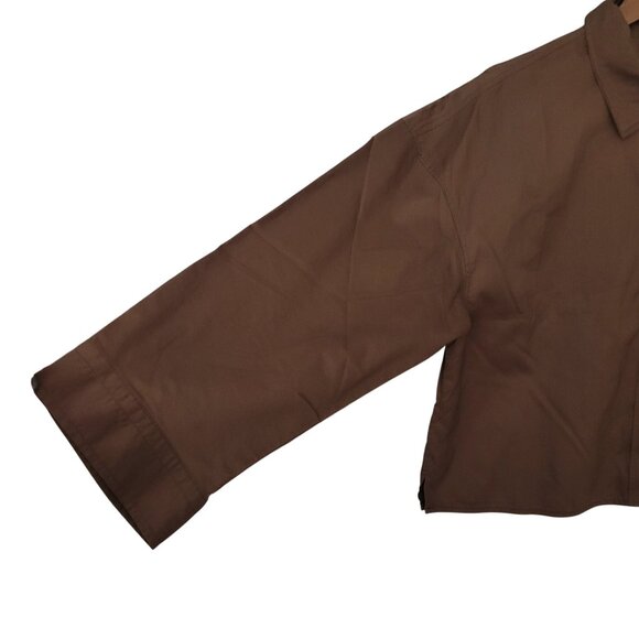 Everlane Woven Cropped Pajama Top Womens Size S Chestnut Boxy Loungewear NWT - Picture 3 of 7